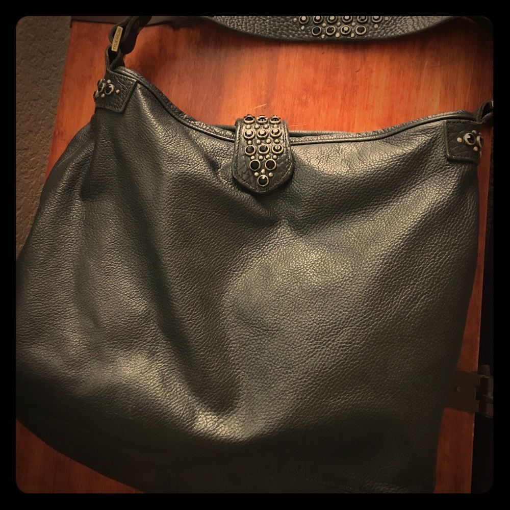 Tylie Malibu Black Leather Hobo Bag